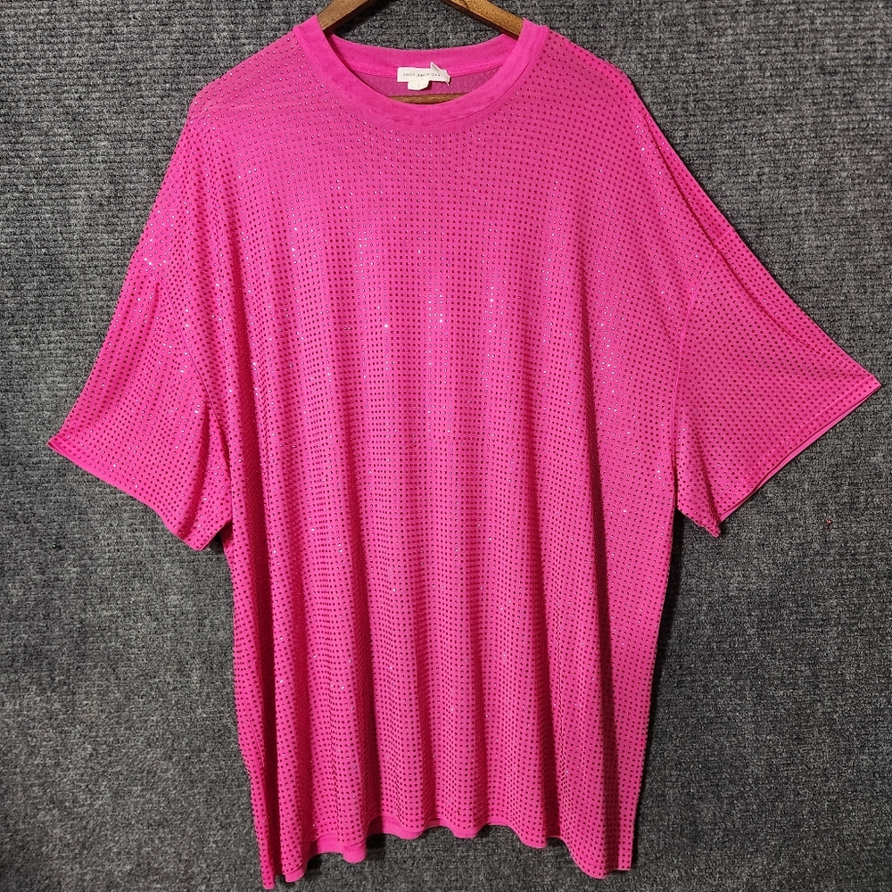 Good American Smooth Matte Crystal Oversized Shirt Size L